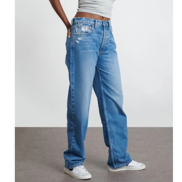 Boyish The Ziggy High Rise Relaxed Straight Leg Jeans In Silverado Size 28 - Picture 2 of 12